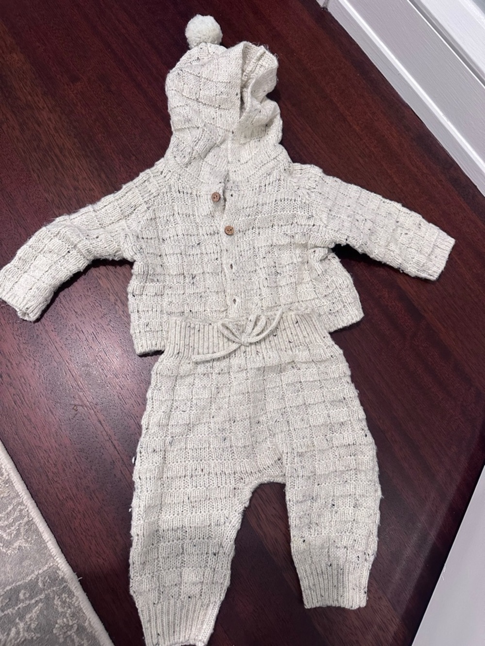 Rylee + Cru Cream Speckled Knit Baby Sweater- like new!!